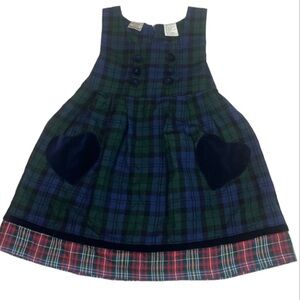 RACHEL’S KIDS DRESS BLUE GREEN PLAID GIRLS SIZE 6 VINTAGE MID 90’S